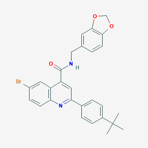 N-(1,3-benzodioxol-5-ylmethyl)-6-bromo-2-(4-tert-butylphenyl)quinoline-4-carboxamide