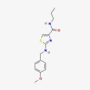 molecular formula C15H19N3O2S B4523962 2-{[(4-METHOXYPHENYL)METHYL]AMINO}-N-PROPYL-1,3-THIAZOLE-4-CARBOXAMIDE 