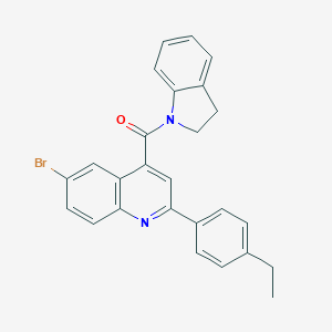 molecular formula C26H21BrN2O B452399 6-bromo-4-(2,3-dihydro-1H-indol-1-ylcarbonyl)-2-(4-ethylphenyl)quinoline 
