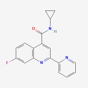 N-cyclopropyl-7-fluoro-2-(2-pyridinyl)-4-quinolinecarboxamide