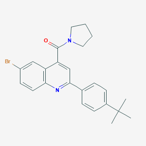 molecular formula C24H25BrN2O B452403 6-Bromo-2-(4-tert-butylphenyl)-4-(1-pyrrolidinylcarbonyl)quinoline 