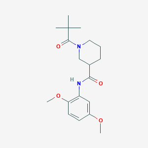 N-(2,5-dimethoxyphenyl)-1-(2,2-dimethylpropanoyl)piperidine-3-carboxamide