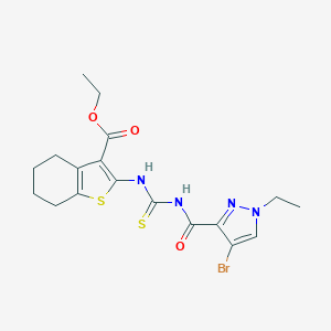 ethyl 2-({[(4-bromo-1-ethyl-1H-pyrazol-3-yl)carbonyl]carbamothioyl}amino)-4,5,6,7-tetrahydro-1-benzothiophene-3-carboxylate