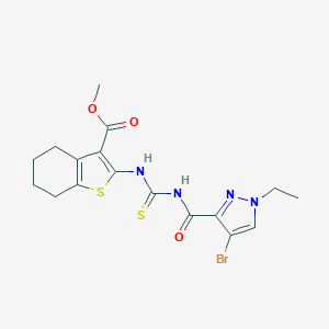 methyl 2-({[(4-bromo-1-ethyl-1H-pyrazol-3-yl)carbonyl]carbamothioyl}amino)-4,5,6,7-tetrahydro-1-benzothiophene-3-carboxylate