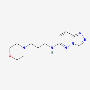 molecular formula C12H18N6O B4524179 N-[3-(morpholin-4-yl)propyl][1,2,4]triazolo[4,3-b]pyridazin-6-amine 