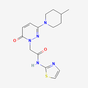 molecular formula C15H19N5O2S B4524181 2-[3-(4-methylpiperidin-1-yl)-6-oxopyridazin-1(6H)-yl]-N-(1,3-thiazol-2-yl)acetamide 