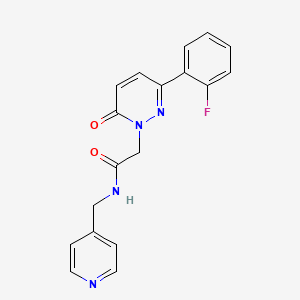 molecular formula C18H15FN4O2 B4524205 2-[3-(2-fluorophenyl)-6-oxo-1(6H)-pyridazinyl]-N-(4-pyridinylmethyl)acetamide 