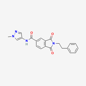 N-(1-methyl-1H-pyrazol-4-yl)-1,3-dioxo-2-(2-phenylethyl)-2,3-dihydro-1H-isoindole-5-carboxamide