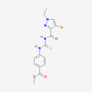 molecular formula C15H15BrN4O3S B452423 methyl 4-[({[(4-bromo-1-ethyl-1H-pyrazol-3-yl)carbonyl]amino}carbothioyl)amino]benzoate 