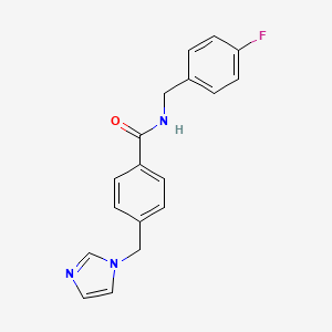 N-[(4-fluorophenyl)methyl]-4-(imidazol-1-ylmethyl)benzamide