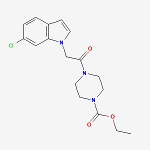 molecular formula C17H20ClN3O3 B4524265 ethyl 4-[(6-chloro-1H-indol-1-yl)acetyl]-1-piperazinecarboxylate 