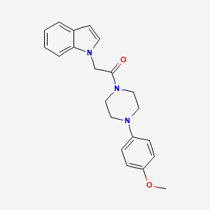 molecular formula C21H23N3O2 B4524270 1-{2-[4-(4-methoxyphenyl)-1-piperazinyl]-2-oxoethyl}-1H-indole 