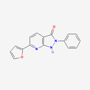 molecular formula C16H11N3O2 B4524277 6-(furan-2-yl)-2-phenyl-2H-pyrazolo[3,4-b]pyridin-3-ol 