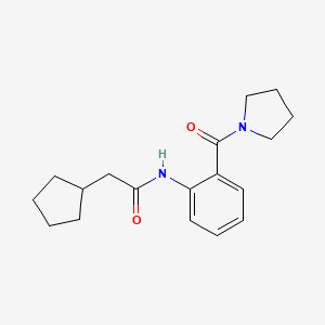 2-cyclopentyl-N-[2-(1-pyrrolidinylcarbonyl)phenyl]acetamide