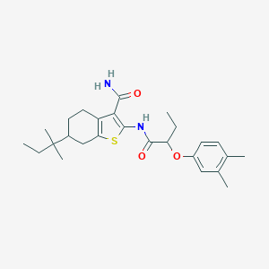 2-{[2-(3,4-Dimethylphenoxy)butanoyl]amino}-6-tert-pentyl-4,5,6,7-tetrahydro-1-benzothiophene-3-carboxamide