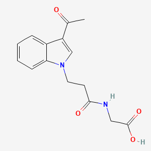 molecular formula C15H16N2O4 B4524284 N-[3-(3-acetyl-1H-indol-1-yl)propanoyl]glycine 