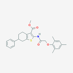 molecular formula C27H29NO4S B452431 Methyl 2-{[(mesityloxy)acetyl]amino}-6-phenyl-4,5,6,7-tetrahydro-1-benzothiophene-3-carboxylate 