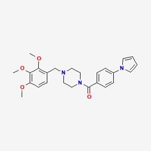 molecular formula C25H29N3O4 B4524312 1-[4-(1H-pyrrol-1-yl)benzoyl]-4-(2,3,4-trimethoxybenzyl)piperazine 