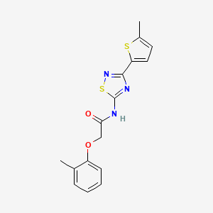 molecular formula C16H15N3O2S2 B4524326 2-(2-methylphenoxy)-N-[3-(5-methylthiophen-2-yl)-1,2,4-thiadiazol-5-yl]acetamide 