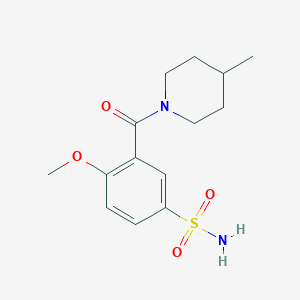 4-methoxy-3-[(4-methyl-1-piperidinyl)carbonyl]benzenesulfonamide