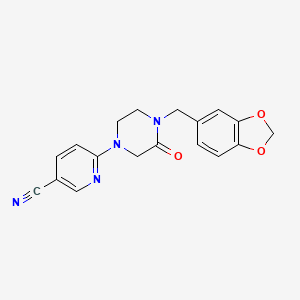 6-[4-(1,3-benzodioxol-5-ylmethyl)-3-oxo-1-piperazinyl]nicotinonitrile