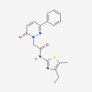 molecular formula C18H18N4O2S B4524358 N-[(2Z)-4-ethyl-5-methyl-1,3-thiazol-2(3H)-ylidene]-2-(6-oxo-3-phenylpyridazin-1(6H)-yl)acetamide 