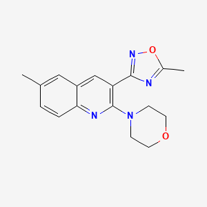 6-Methyl-3-(5-methyl-1,2,4-oxadiazol-3-YL)-2-(morpholin-4-YL)quinoline