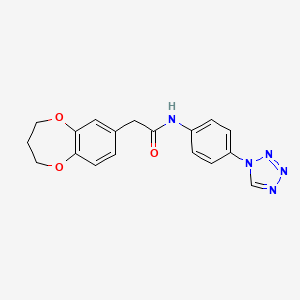 molecular formula C18H17N5O3 B4524382 2-(3,4-dihydro-2H-1,5-benzodioxepin-7-yl)-N-[4-(1H-tetrazol-1-yl)phenyl]acetamide 