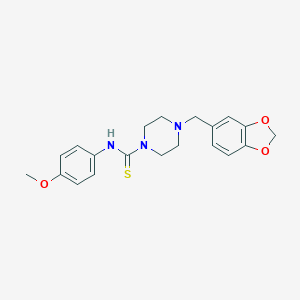 molecular formula C20H23N3O3S B452440 4-(1,3-benzodioxol-5-ylmethyl)-N-(4-methoxyphenyl)piperazine-1-carbothioamide CAS No. 364601-14-9