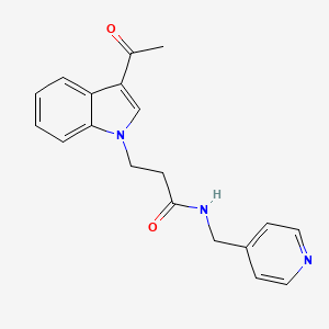 3-(3-acetyl-1H-indol-1-yl)-N-(pyridin-4-ylmethyl)propanamide