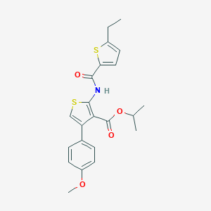 molecular formula C22H23NO4S2 B452441 Isopropyl 2-{[(5-ethyl-2-thienyl)carbonyl]amino}-4-(4-methoxyphenyl)-3-thiophenecarboxylate 