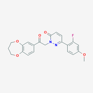 molecular formula C22H19FN2O5 B4524412 2-[2-(3,4-dihydro-2H-1,5-benzodioxepin-7-yl)-2-oxoethyl]-6-(2-fluoro-4-methoxyphenyl)pyridazin-3(2H)-one 