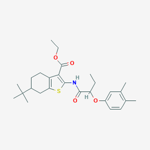 Ethyl 6-tert-butyl-2-{[2-(3,4-dimethylphenoxy)butanoyl]amino}-4,5,6,7-tetrahydro-1-benzothiophene-3-carboxylate
