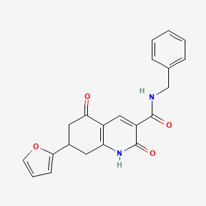 molecular formula C21H18N2O4 B4524442 N-benzyl-7-(furan-2-yl)-2,5-dioxo-1,2,5,6,7,8-hexahydroquinoline-3-carboxamide 