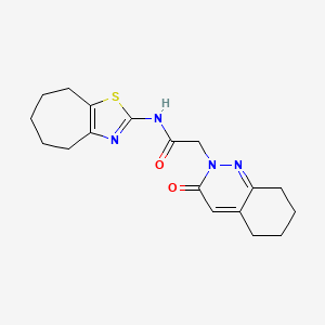 N-[(2Z)-3,4,5,6,7,8-hexahydro-2H-cyclohepta[d][1,3]thiazol-2-ylidene]-2-(3-oxo-5,6,7,8-tetrahydrocinnolin-2(3H)-yl)acetamide