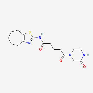 molecular formula C17H24N4O3S B4524490 N-[(2Z)-3,4,5,6,7,8-hexahydro-2H-cyclohepta[d][1,3]thiazol-2-ylidene]-5-oxo-5-(3-oxopiperazin-1-yl)pentanamide 