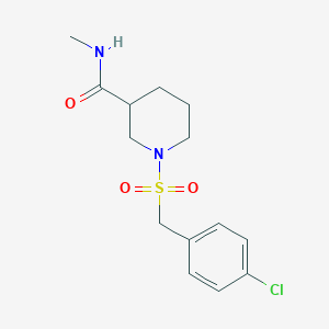 molecular formula C14H19ClN2O3S B4524505 1-[(4-chlorobenzyl)sulfonyl]-N-methyl-3-piperidinecarboxamide 