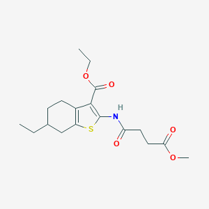 molecular formula C18H25NO5S B452451 Ethyl 6-ethyl-2-[(4-methoxy-4-oxobutanoyl)amino]-4,5,6,7-tetrahydro-1-benzothiophene-3-carboxylate 