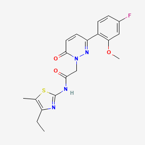 N-[(2Z)-4-ethyl-5-methyl-1,3-thiazol-2(3H)-ylidene]-2-[3-(4-fluoro-2-methoxyphenyl)-6-oxopyridazin-1(6H)-yl]acetamide