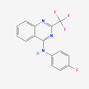 molecular formula C15H9F4N3 B4524537 N-(4-fluorophenyl)-2-(trifluoromethyl)-4-quinazolinamine 