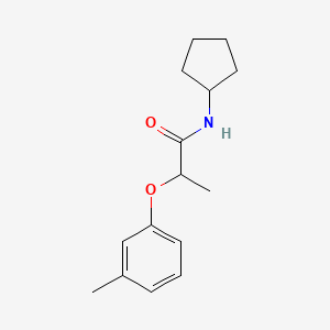 molecular formula C15H21NO2 B4524604 N-cyclopentyl-2-(3-methylphenoxy)propanamide 