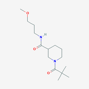 molecular formula C15H28N2O3 B4524619 1-(2,2-dimethylpropanoyl)-N-(3-methoxypropyl)-3-piperidinecarboxamide 