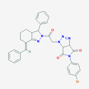 1-[2-(7-benzylidene-3-phenyl-3,3a,4,5,6,7-hexahydro-2H-indazol-2-yl)-2-oxoethyl]-5-(4-bromophenyl)-3a,6a-dihydropyrrolo[3,4-d][1,2,3]triazole-4,6(1H,5H)-dione