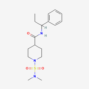 molecular formula C17H27N3O3S B4524664 1-[(dimethylamino)sulfonyl]-N-(1-phenylpropyl)-4-piperidinecarboxamide 