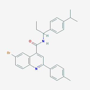 molecular formula C29H29BrN2O B452467 6-bromo-N-[1-(4-isopropylphenyl)propyl]-2-(4-methylphenyl)-4-quinolinecarboxamide 