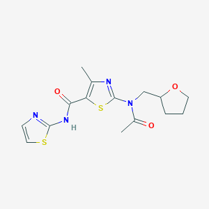 2-[acetyl(tetrahydrofuran-2-ylmethyl)amino]-4-methyl-N-(1,3-thiazol-2-yl)-1,3-thiazole-5-carboxamide