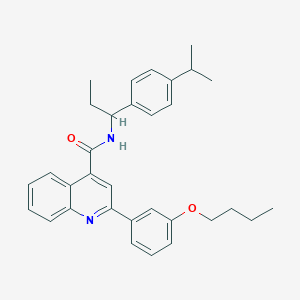 molecular formula C32H36N2O2 B452472 2-(3-butoxyphenyl)-N-[1-(4-isopropylphenyl)propyl]-4-quinolinecarboxamide 