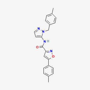 molecular formula C22H20N4O2 B4524728 5-(4-METHYLPHENYL)-N-{1-[(4-METHYLPHENYL)METHYL]-1H-PYRAZOL-5-YL}-1,2-OXAZOLE-3-CARBOXAMIDE 