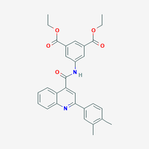 molecular formula C30H28N2O5 B452473 Diethyl 5-({[2-(3,4-dimethylphenyl)-4-quinolinyl]carbonyl}amino)isophthalate 