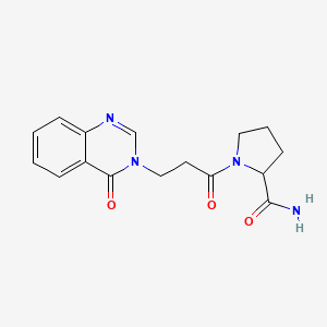 molecular formula C16H18N4O3 B4524745 1-[3-(4-oxo-3(4H)-quinazolinyl)propanoyl]prolinamide 